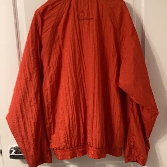 Vintage Head Red Nylon Zip Up Mens Windbreaker   Size Large - Picture 2 of 9